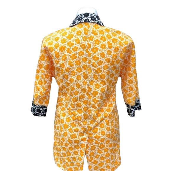 Rare Designer l Love Moschino Bright Orange Floral Unlined Lightweight Coat Sz 4 - Picture 5 of 14